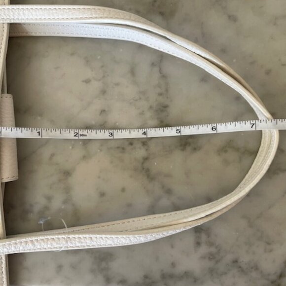 TALBOTS Leather White Silver Large Tote Bag NWOT - Picture 16 of 16